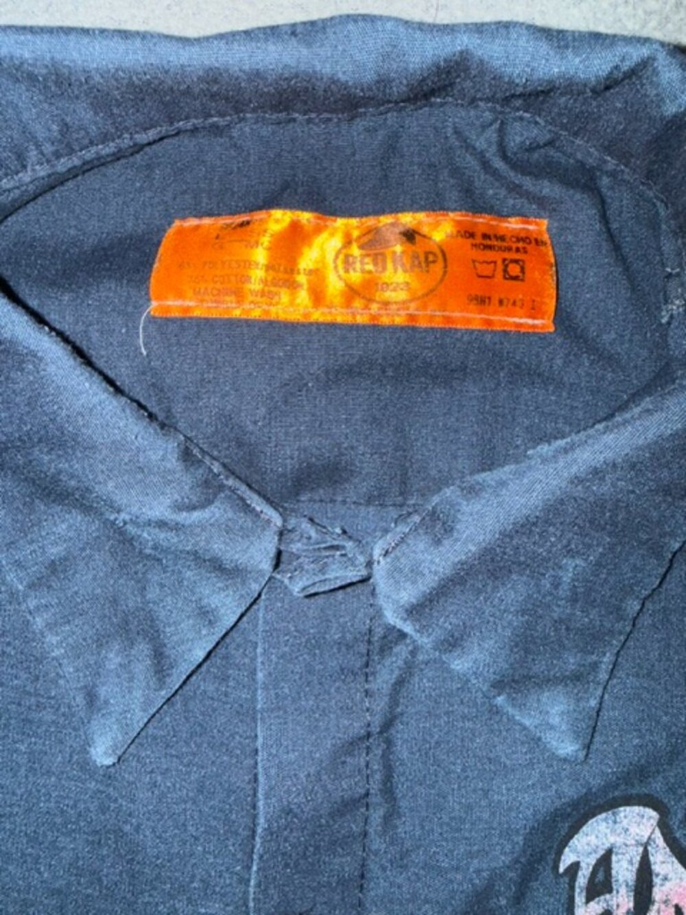 Red Kap Mens Work Shirt Large Blue Short Sleeve Button Front Pocket - Picture 3 of 6